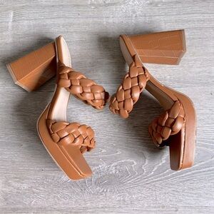 SINCERLY JULES BROWN BRAIDED PLATFORM MULES